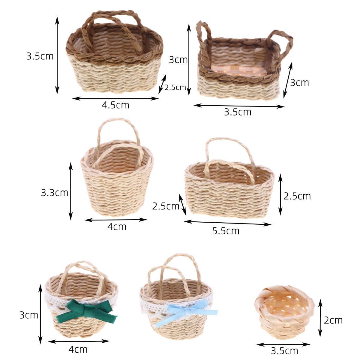 Basket Bag Wicker - 1Pc Poppenhuis Handgeweven Lafite Gras Handheld