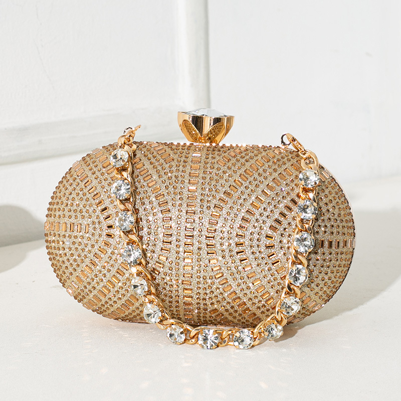Women Bags Gold - Clutch Bag Banket Celebrity Diamond Gold