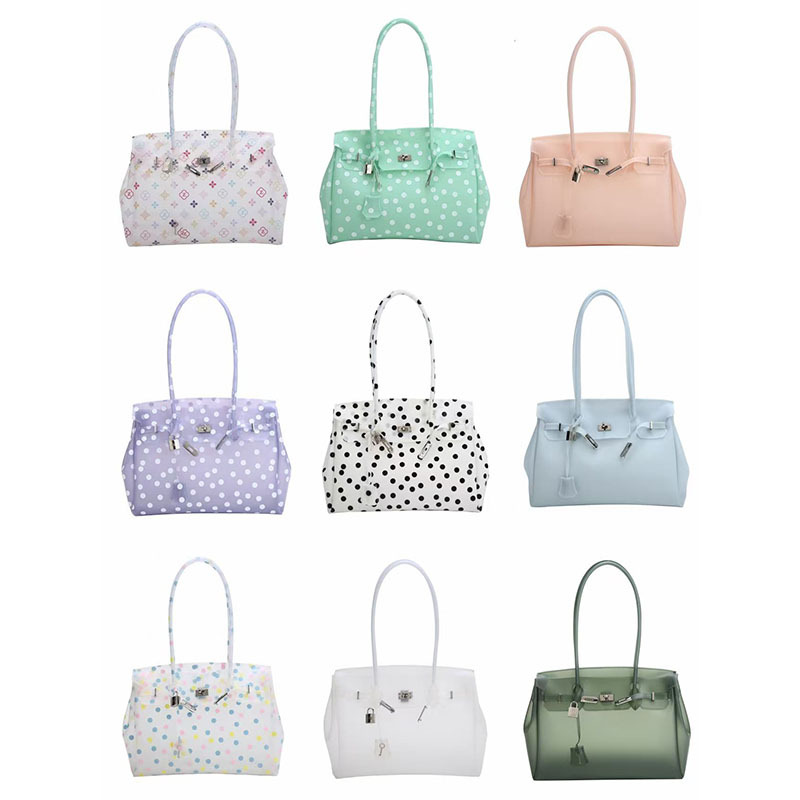 Jelly Bag Clear Pvc - Transparante PVC-tas met stippen, waterdicht, lichtgewicht,