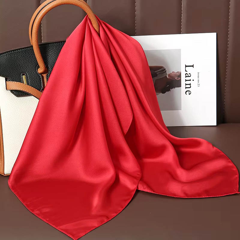 Women Bags Online - Luxe Effen Kleur Zijden Vierkante Sjaal