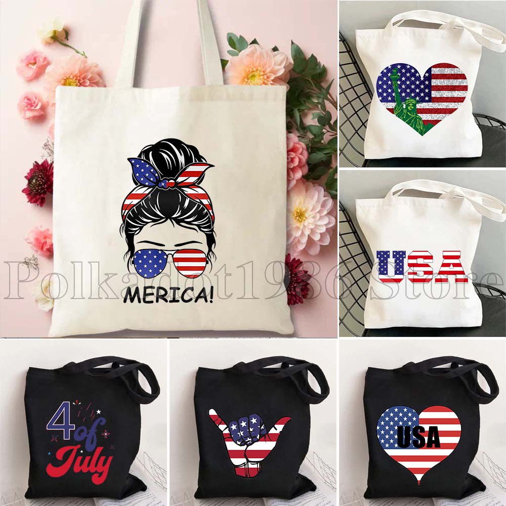 Women Bags Usa - USA Amerikaanse vlag 4 juli Hartvlag
