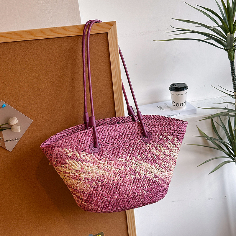 Basket Bag Wicker - Casual rotan grote capaciteit Tote Designer