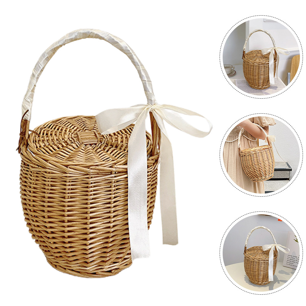 Franse stijl geweven draagbare - Basket Bag Wicker recensie en prijs