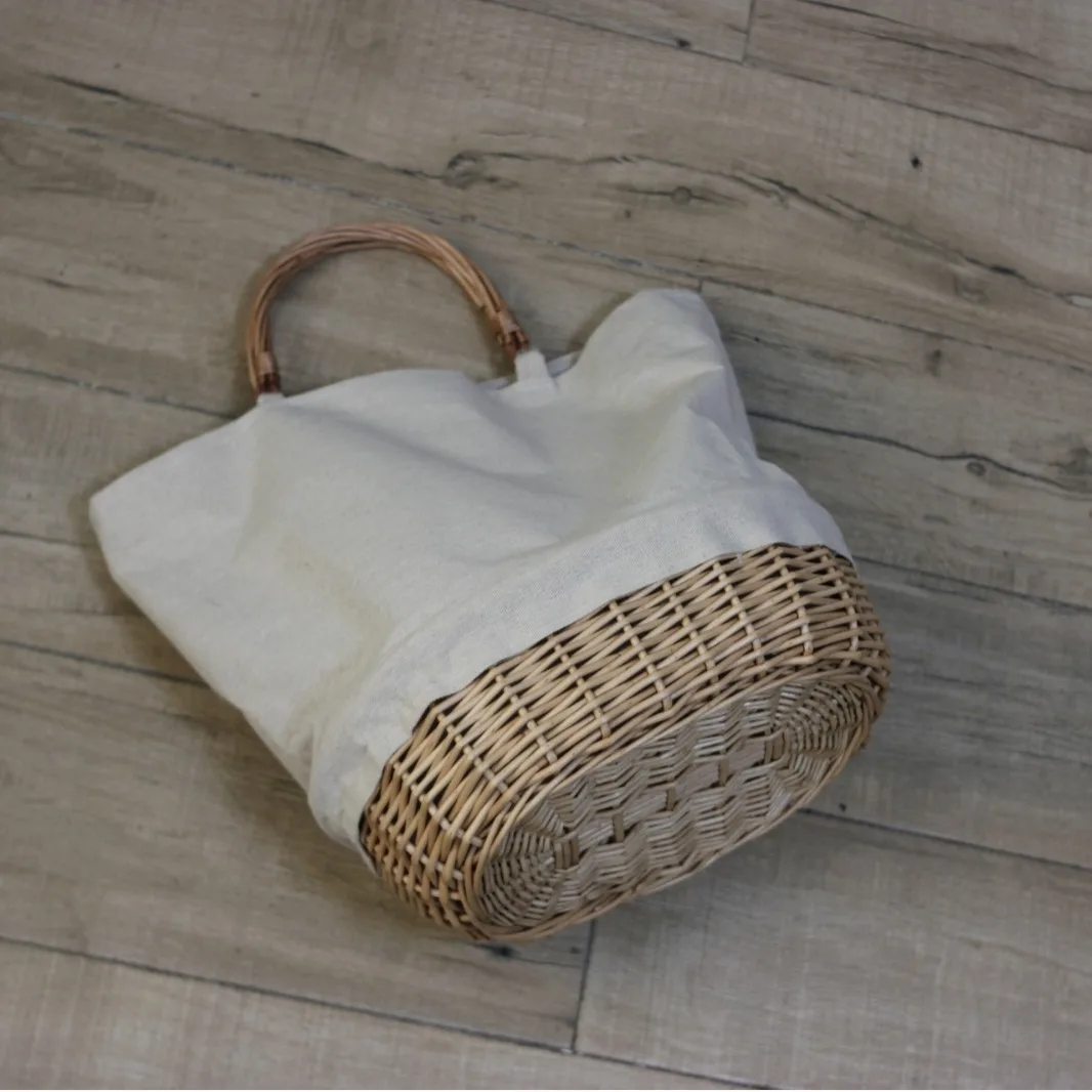 Rieten geweven mand tas linnen - Basket Bag Wicker recensie en prijs