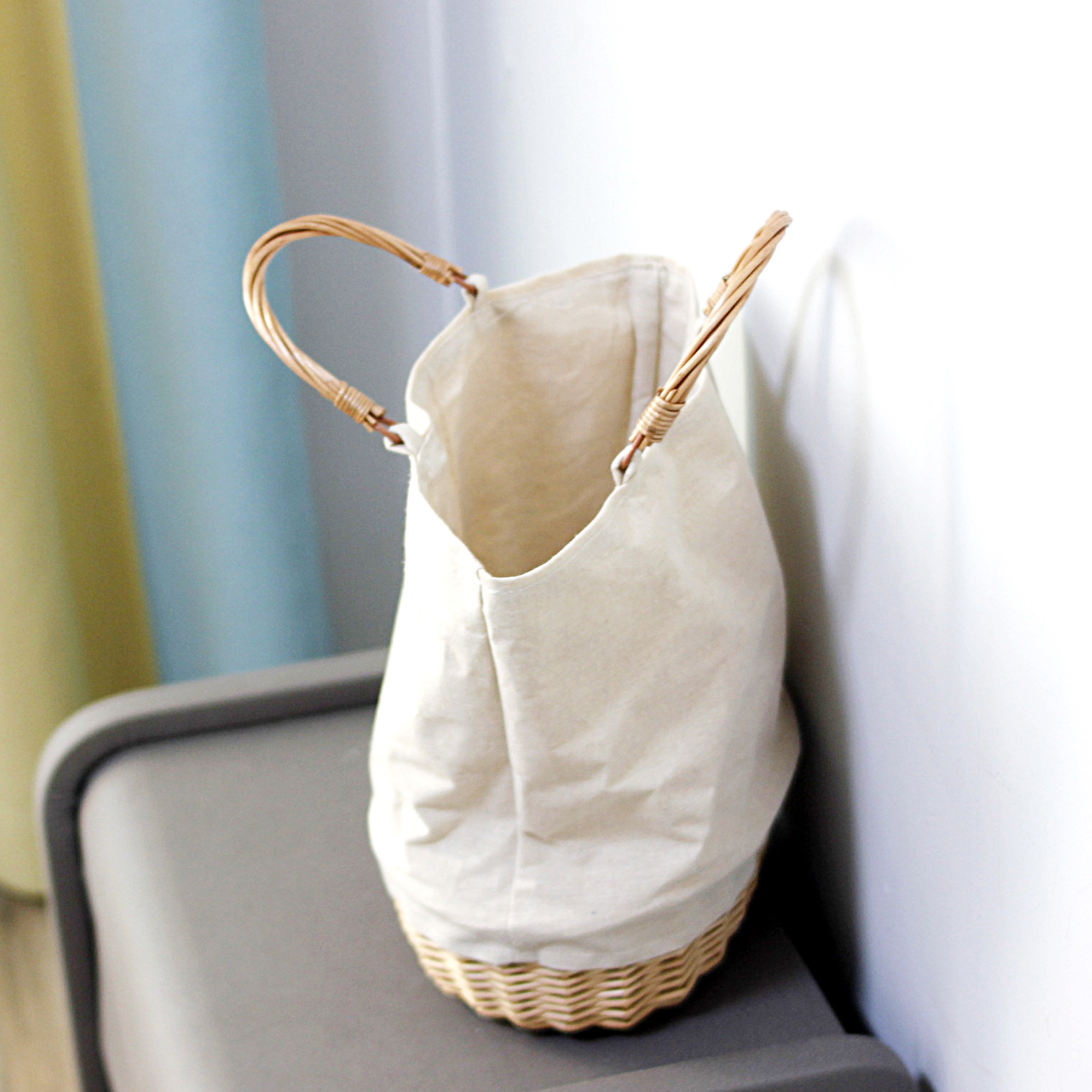 Rieten geweven mand tas linnen - Basket Bag Wicker recensie en prijs