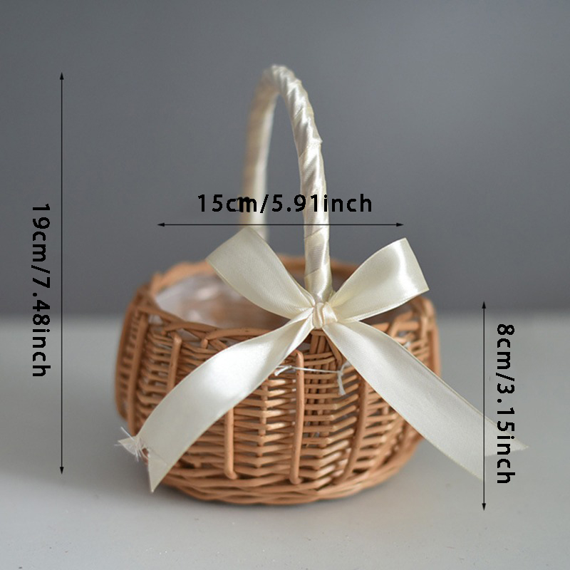 Handgeweven bruiloftsbloemenma - Basket Bag Wicker recensie en prijs