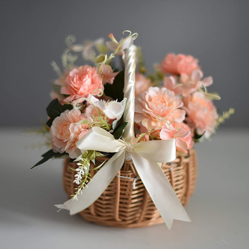 Handgeweven bruiloftsbloemenma - Basket Bag Wicker recensie en prijs