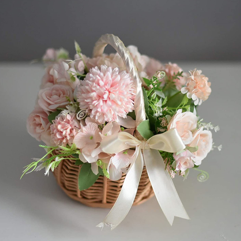 Handgeweven bruiloftsbloemenma - Basket Bag Wicker recensie en prijs