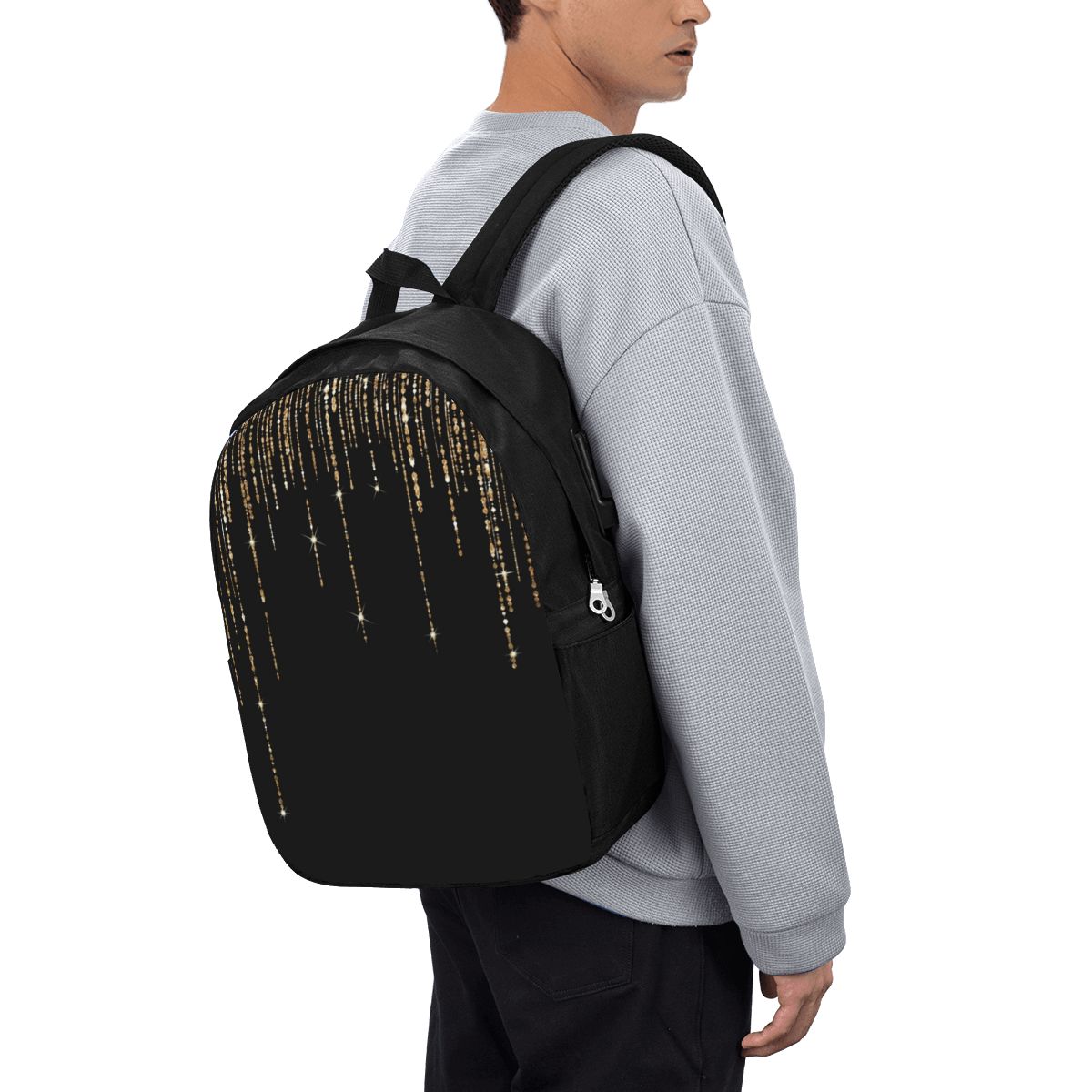 Zwart en goud glitterpatroon r - Women Bags Gold recensie en prijs
