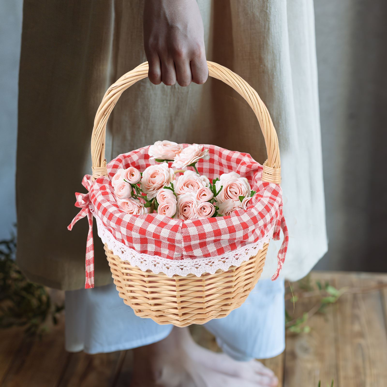 Zerodeko Roodkapje Mand Handge - Basket Bag Wicker recensie en prijs