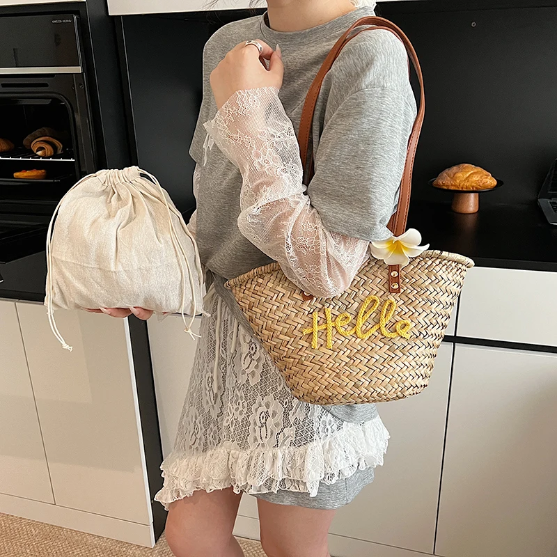 Casual rieten geweven mandtass - Basket Bag Wicker recensie en prijs